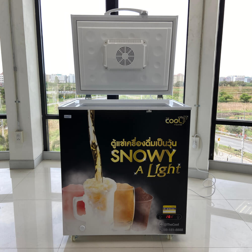 ตู้แช่แข็ง THE COOL รุ่น SNOWY ALIGHT150 ความจุ 50 ขวด 5.4 คิว สีดำ/ขาว